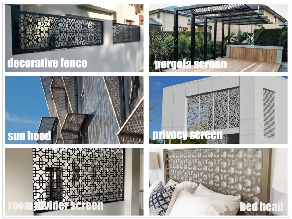 Princeton Black Laser Cut Decorative Aluminum Privacy Panels Designs for Fence Screen