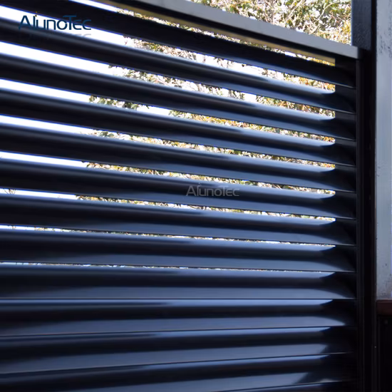 Высококачественные алюминиевые архитектурные солнцезащитные навесы для стен и дверных жалюзи Ненесущая стена Декоративные горизонтальные вертикальные алюминиевые жалюзи с аэродинамическим профилем для фасада здания