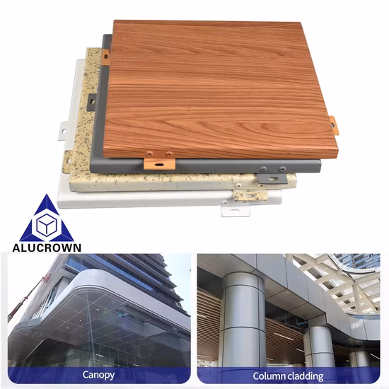 Металлическая сплошная алюминиевая одиночная декоративная панель для материала отделки ненесущей стены