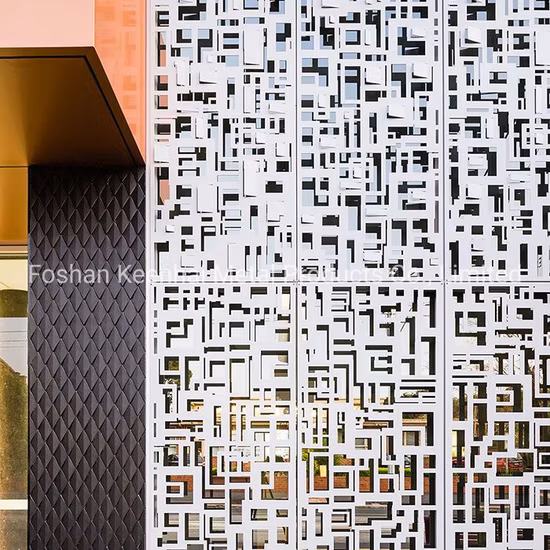 Внешние декоративные материалы с лазерной резкой Алюминиевые перфорированные алюминиевые облицовочные панели (Кинхай